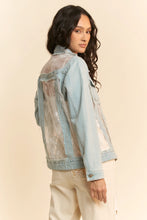 Load image into Gallery viewer, 5239-Embroidered Mesh Denim Jacket-WHITE LACE
