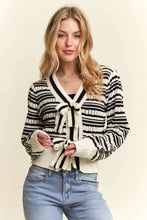 Load image into Gallery viewer, 4697-Bow Tie Stripe Sweater Top
