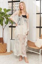 Load image into Gallery viewer, 5960-Sheer Lace Maxi Cove Up-Beige
