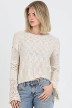 Load image into Gallery viewer, 6599- Light Weight Flare Bell Slit Sleeve Pullover-IVORY
