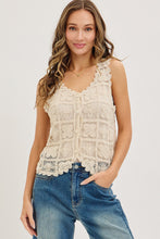 Load image into Gallery viewer, 6028-Bohemian Floral Pattern Crochet Lace Tank
