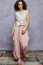 Load image into Gallery viewer, 5962- POL-V Neck Sleeveless Floral Embroidered Crochet Vest Top-PINK
