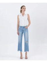 Load image into Gallery viewer, 5866- LOVERVET High Rise Distressed Crop Slim Wide Jeans
