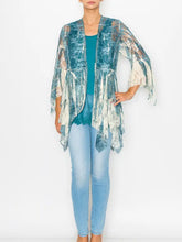 Load image into Gallery viewer, 6205- Classic All Lace Cardigan with Tiered Layers - DENIM
