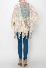 Load image into Gallery viewer, 5983-Classic All Lace Cardigan with Tiered Layers-LT TURQ
