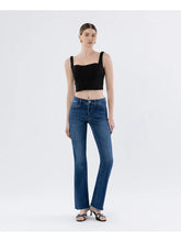Load image into Gallery viewer, 5869- LOVERVET Mid Rise Raw Hem Dark Wash Bootcut Jeans
