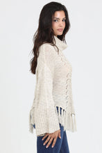 Load image into Gallery viewer, 5711-Cowl Neck Fringe Hem Sweater-IVORY
