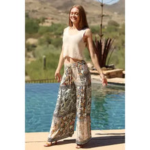 Load image into Gallery viewer, 6251- Printed Wide Leg Pants with Elastic Waistband
