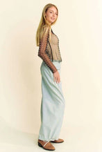 Load image into Gallery viewer, 5525-Bead and Pearl Embellished Long Sleeves Mesh Top-BLACK
