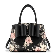 Load image into Gallery viewer, 6477- Rosalie Bow Top Handle Satchel Bag-Floral Print

