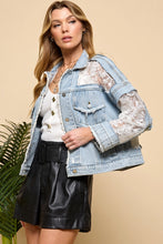Load image into Gallery viewer, 6488- Lace Denim Jacket
