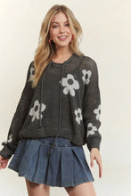 Load image into Gallery viewer, 5975-Hoodie Print Long Sleeves Sweater -CHARCOAL
