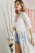 Load image into Gallery viewer, 4149-Lace Crochet Kimono-White
