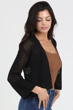 Load image into Gallery viewer, 5839-Light Weight Open Knit Cardigan Sweater-BLACK
