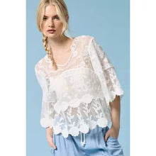Load image into Gallery viewer, 6146- Boho Floral Guipure Lace Tiered Top-WHITE
