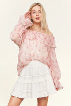 Load image into Gallery viewer, 5978-Lightweight Chiffon Off Shoulder -ROSE FLOWER
