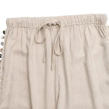Load image into Gallery viewer, 6113- Women Drawstring Side Detail Wide Leg Beach Pants-KHAKI
