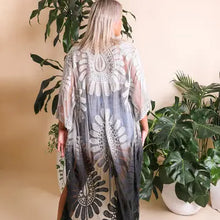Load image into Gallery viewer, 6129- Ombre Lace Kimono Cardigan -BLACK
