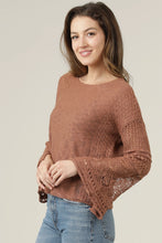 Load image into Gallery viewer, 6600- Light Weight Flare Bell Slit Sleeve Pullover-CLAY
