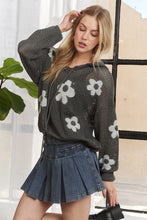 Load image into Gallery viewer, 5282-HOODIE Print Long Sleeves Sweater Top-CHARCOAL

