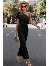 Load image into Gallery viewer, 5130-One Shoulder High Waist Fit Jumpsuit-BLACK
