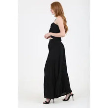 Load image into Gallery viewer, 6249- Tie Waist Wide Leg Pants-BLACK

