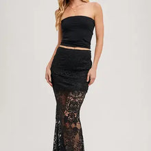 Load image into Gallery viewer, 6315- Lace Maxi Skirt-BLACK
