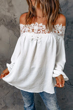 Load image into Gallery viewer, 5221-LACE OFF SHOULDER Long Sleeve Top -WHITE
