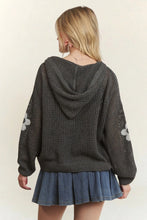 Load image into Gallery viewer, 5975-Hoodie Print Long Sleeves Sweater -CHARCOAL
