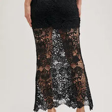Load image into Gallery viewer, 6315- Lace Maxi Skirt-BLACK
