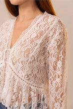 Load image into Gallery viewer, 5945- V-Neck Peplum Lace Blouse
