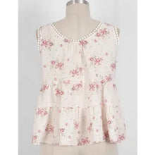 Load image into Gallery viewer, 6413- Boho Floral Print Tie Front Sleeveless Top
