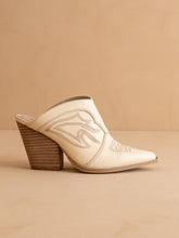 Load image into Gallery viewer, 6585- The Kiara Off White | Western Inspired Heeled Fall Mule
