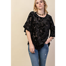 Load image into Gallery viewer, 5497-Velvet Ruffle Sleeve Knit Top-BLACK
