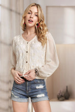 Load image into Gallery viewer, 5955-Embroidered Button-Down Woven Blouse-BEIGE
