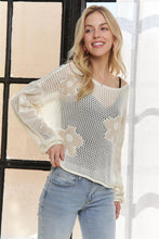 Load image into Gallery viewer, 6528-Lightweight Floral Sweater Top-IVORY
