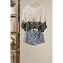 Load image into Gallery viewer, 6191- Boho Color Block Crochet Top
