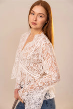 Load image into Gallery viewer, 5945- V-Neck Peplum Lace Blouse
