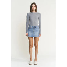 Load image into Gallery viewer, 5876- MICA-Denim Mini Skirt with Raw Hem
