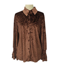 Load image into Gallery viewer, 6619- Boho Chic Button-Up with Bell Sleeves-BROWN
