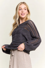 Load image into Gallery viewer, 5776-CROCHETED Open-Knit Pullover Sweater-GREY
