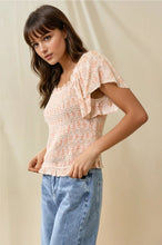 Load image into Gallery viewer, 5197-Smocked Top - -CORAL
