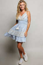 Load image into Gallery viewer, 5965-V-Neck Sleeveless Cotton Dress Eyelet -DENIM

