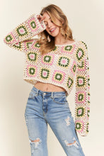Load image into Gallery viewer, 4652-Multicolor Crochet Crop Top-NATURAL
