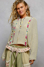Load image into Gallery viewer, 5808- POLFull Sleeve Solid Thin Sweater Hoodie -NATURAL

