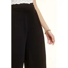 Load image into Gallery viewer, 6148- Wide Leg Elastic Waist Pants with Pockets-BLACK
