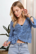 Load image into Gallery viewer, 5217-Front Drawstring Top-DENIM
