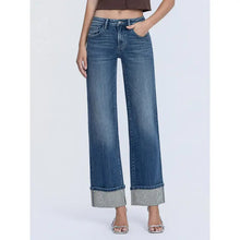 Load image into Gallery viewer, 5763- FLYING MONKEY-Mid Rise Silver Cuffed Slim Wide Jeans
