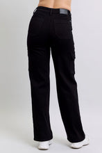 Load image into Gallery viewer, 5418-  JUDY BLUE HIGH WAIST CARGO WIDE-BLACK
