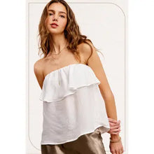 Load image into Gallery viewer, 6143- Off Shoulder Ruffle Detail Tube Top-WHITE
